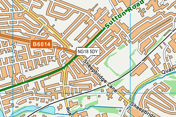 NG18 5DY map - OS VectorMap District (Ordnance Survey)