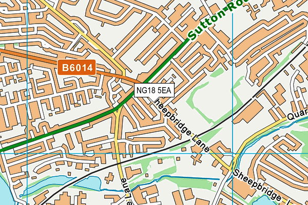 NG18 5EA map - OS VectorMap District (Ordnance Survey)