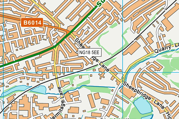 NG18 5EE map - OS VectorMap District (Ordnance Survey)