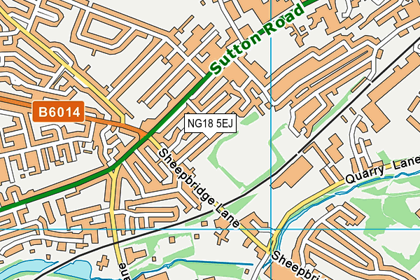 NG18 5EJ map - OS VectorMap District (Ordnance Survey)