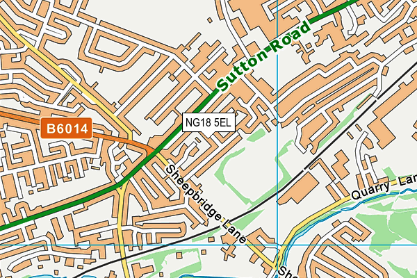 NG18 5EL map - OS VectorMap District (Ordnance Survey)