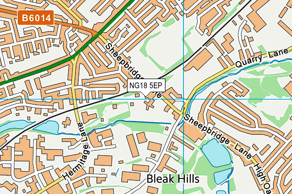 NG18 5EP map - OS VectorMap District (Ordnance Survey)