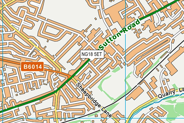 NG18 5ET map - OS VectorMap District (Ordnance Survey)