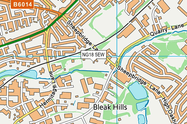 NG18 5EW map - OS VectorMap District (Ordnance Survey)