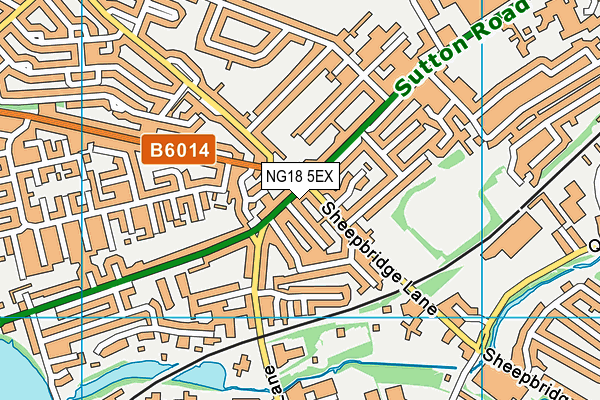 NG18 5EX map - OS VectorMap District (Ordnance Survey)