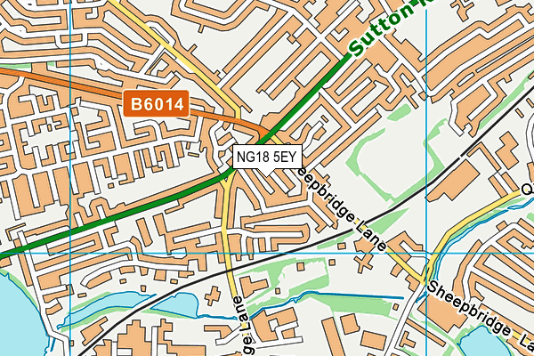 NG18 5EY map - OS VectorMap District (Ordnance Survey)