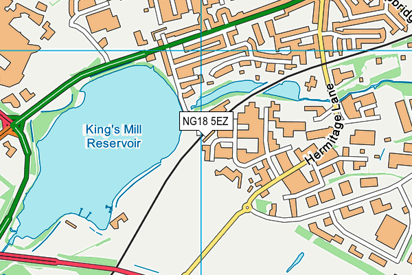 NG18 5EZ map - OS VectorMap District (Ordnance Survey)