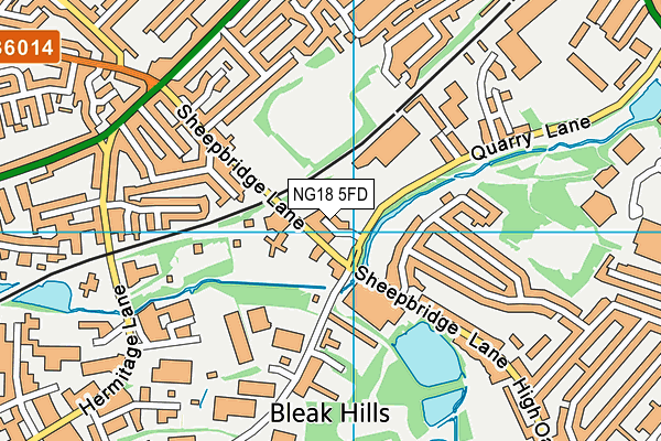 NG18 5FD map - OS VectorMap District (Ordnance Survey)