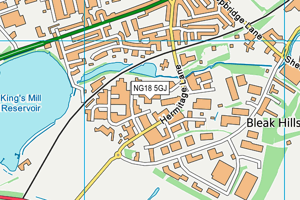 NG18 5GJ map - OS VectorMap District (Ordnance Survey)