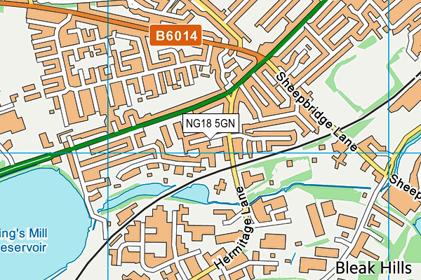 NG18 5GN map - OS VectorMap District (Ordnance Survey)