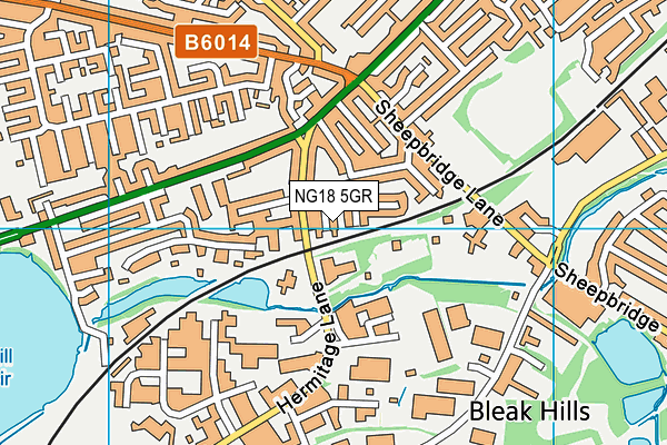 NG18 5GR map - OS VectorMap District (Ordnance Survey)
