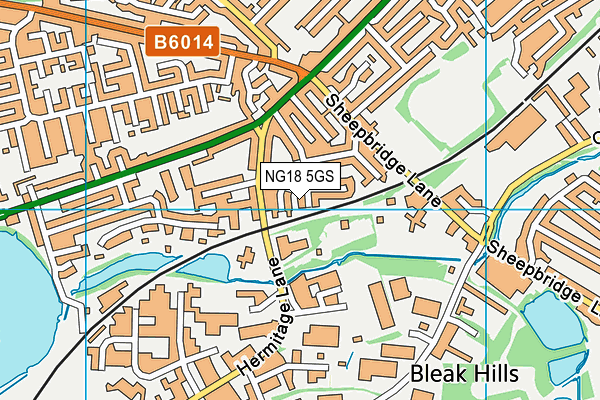 NG18 5GS map - OS VectorMap District (Ordnance Survey)