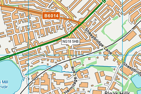 NG18 5HB map - OS VectorMap District (Ordnance Survey)