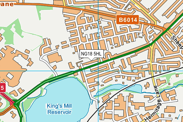 NG18 5HL map - OS VectorMap District (Ordnance Survey)