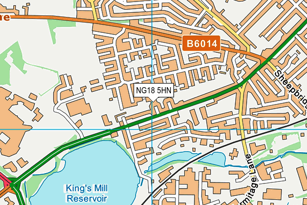 NG18 5HN map - OS VectorMap District (Ordnance Survey)