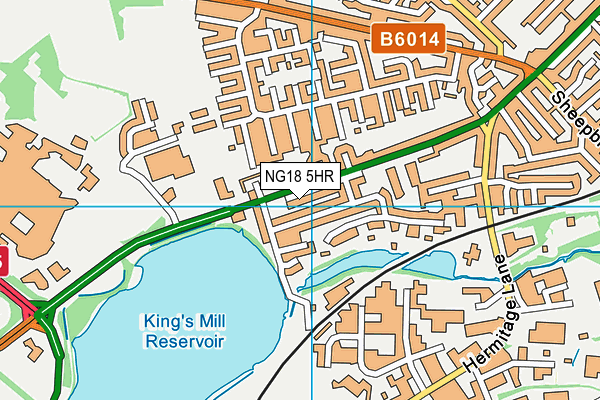 NG18 5HR map - OS VectorMap District (Ordnance Survey)