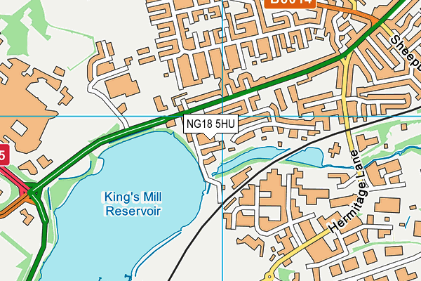 NG18 5HU map - OS VectorMap District (Ordnance Survey)