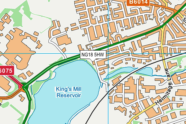 NG18 5HW map - OS VectorMap District (Ordnance Survey)