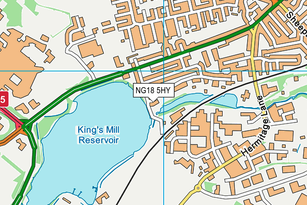NG18 5HY map - OS VectorMap District (Ordnance Survey)