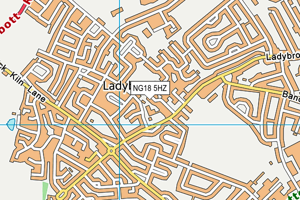 NG18 5HZ map - OS VectorMap District (Ordnance Survey)