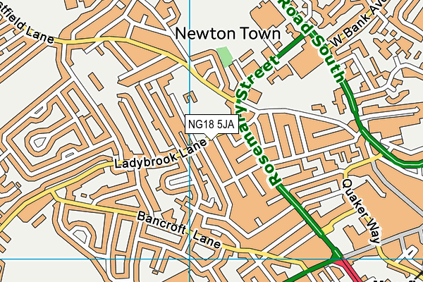 NG18 5JA map - OS VectorMap District (Ordnance Survey)