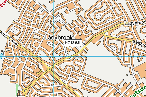 NG18 5JL map - OS VectorMap District (Ordnance Survey)