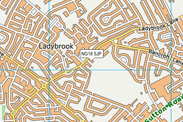 NG18 5JP map - OS VectorMap District (Ordnance Survey)