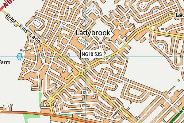 NG18 5JS map - OS VectorMap District (Ordnance Survey)