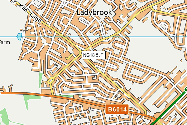 NG18 5JT map - OS VectorMap District (Ordnance Survey)