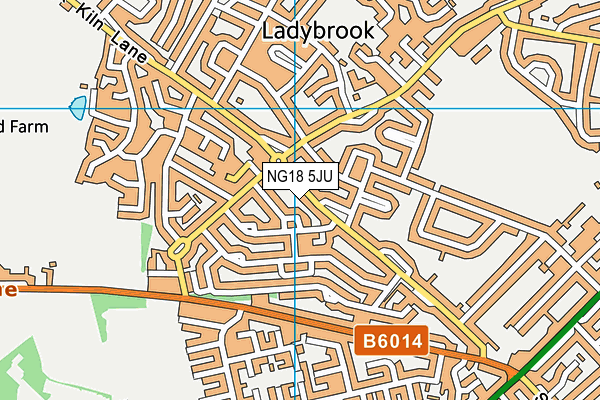 NG18 5JU map - OS VectorMap District (Ordnance Survey)