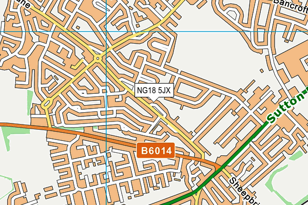 NG18 5JX map - OS VectorMap District (Ordnance Survey)
