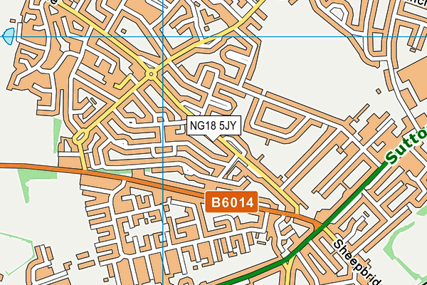 NG18 5JY map - OS VectorMap District (Ordnance Survey)