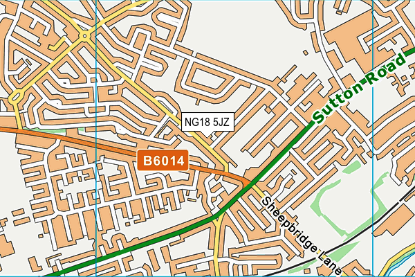 NG18 5JZ map - OS VectorMap District (Ordnance Survey)