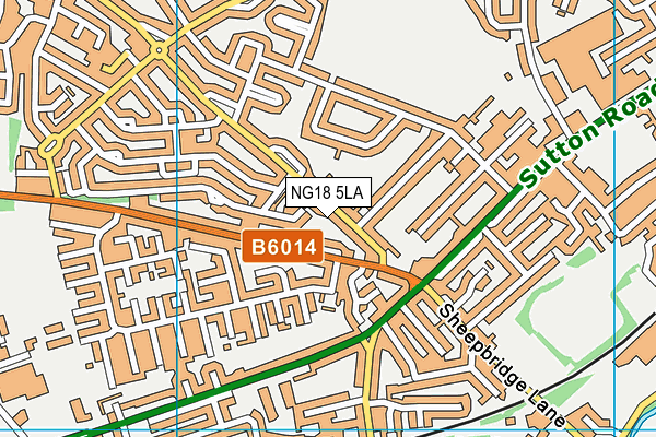 NG18 5LA map - OS VectorMap District (Ordnance Survey)