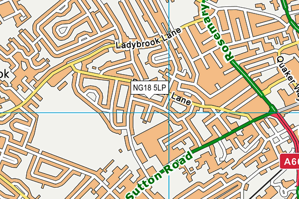 NG18 5LP map - OS VectorMap District (Ordnance Survey)