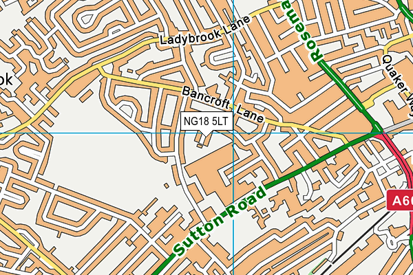 NG18 5LT map - OS VectorMap District (Ordnance Survey)