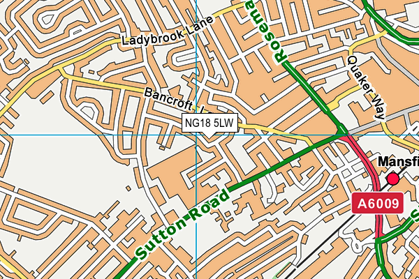 NG18 5LW map - OS VectorMap District (Ordnance Survey)