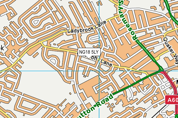 NG18 5LY map - OS VectorMap District (Ordnance Survey)