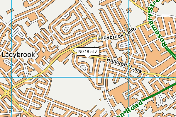 NG18 5LZ map - OS VectorMap District (Ordnance Survey)