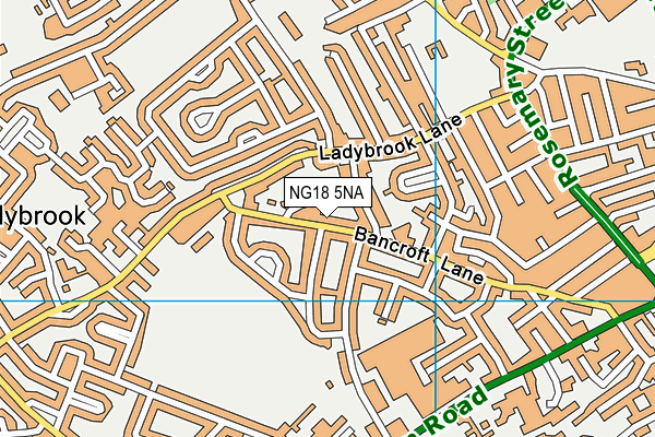 NG18 5NA map - OS VectorMap District (Ordnance Survey)