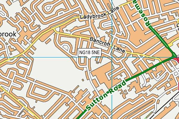 NG18 5NE map - OS VectorMap District (Ordnance Survey)