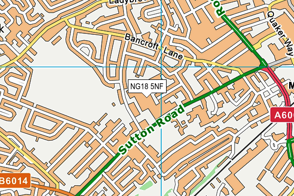 NG18 5NF map - OS VectorMap District (Ordnance Survey)