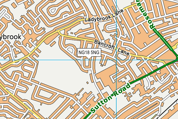 NG18 5NG map - OS VectorMap District (Ordnance Survey)