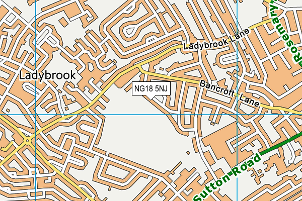 NG18 5NJ map - OS VectorMap District (Ordnance Survey)