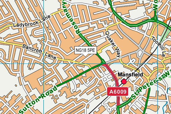 NG18 5PE map - OS VectorMap District (Ordnance Survey)