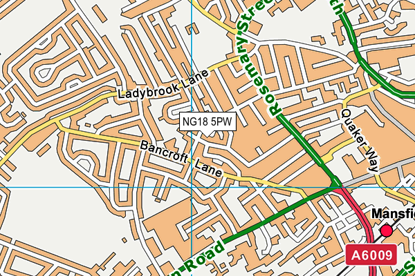 NG18 5PW map - OS VectorMap District (Ordnance Survey)