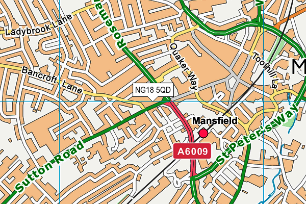 NG18 5QD map - OS VectorMap District (Ordnance Survey)