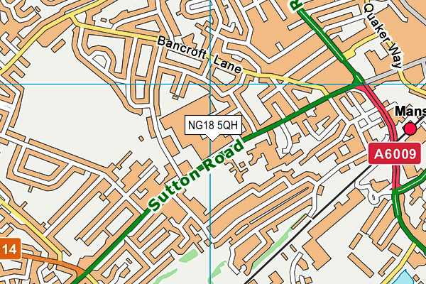 NG18 5QH map - OS VectorMap District (Ordnance Survey)