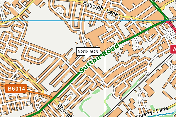 NG18 5QN map - OS VectorMap District (Ordnance Survey)