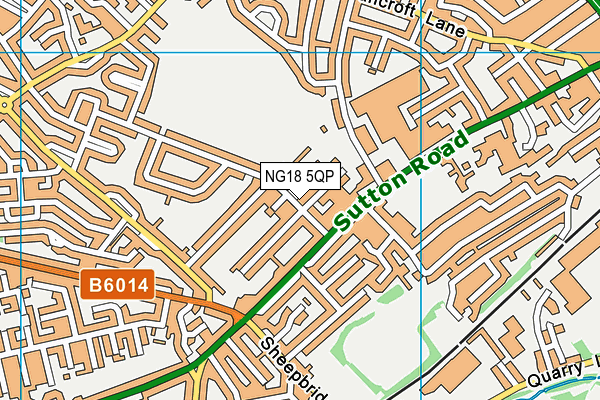 NG18 5QP map - OS VectorMap District (Ordnance Survey)